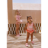 Costume Intero Incrociato con Volanti Stripes Bloom & Blush  Monnëka
