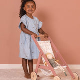 Passeggino in legno per bambole