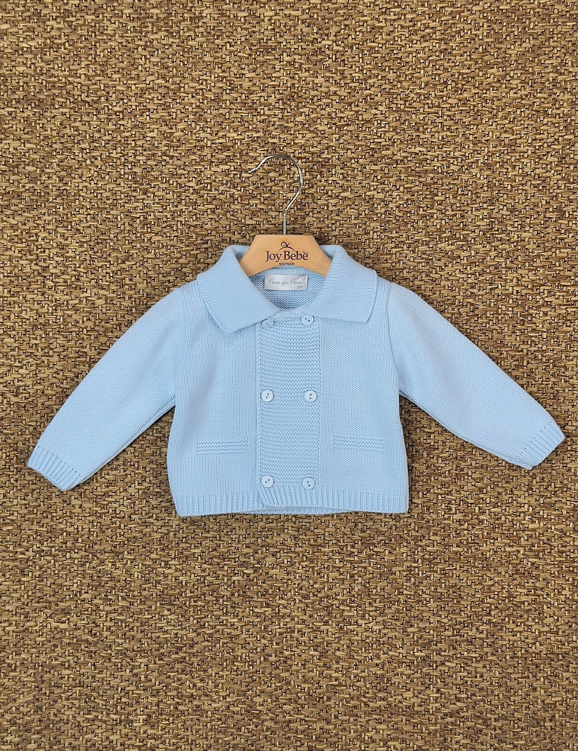 3/878 azzurro - CARDIGAN - PONTO POR PONTO