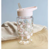 Pink Flowers Straw Water Bottle - BOTTLE - A LITTLE LOVELY