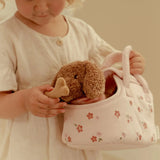 Peluche cane Jackie con trasportino Little Dutch