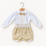 Completo Ponto por Ponto beige con pizzo su gruccia Joy Bebé
