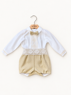Completo Ponto por Ponto beige con pizzo su gruccia Joy Bebé