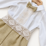 Completo Ponto por Ponto beige con pizzo su gruccia Joy Bebé