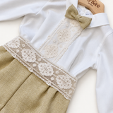 Completo Ponto por Ponto beige con pizzo su gruccia Joy Bebé