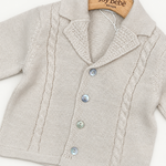 Cardigan Barcellino dettaglio 1, sfondo bianco caldo