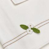 Lenzuola navicella Colori Chiari con fiori ricamati